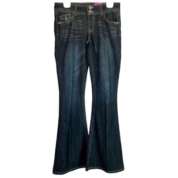 Candie’s Jeans with Embroidery and Bling Detail in Dark Blue Women’s 9 (Jr) - Picture 5 of 11